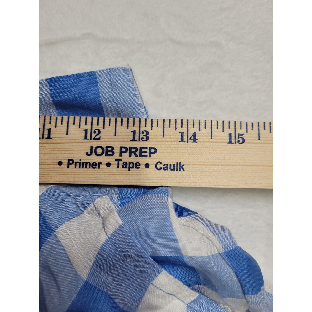 MABLE Gingham Maxi Skirt Women Medium Blue White Elastic Waist Pleated - Picture 7 of 7